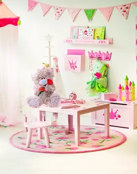 Розовая комната, гостиная с мультяшными животными для детей, Фоновые рисунки, реквизит для фотосъемки, студийный фон 5x7 футов