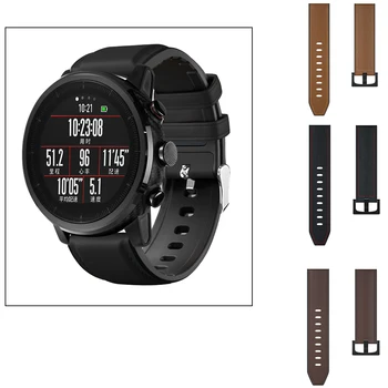 Кожаный + Силиконовый Ремешок для Samsung Gear S2Classic/S3/galaxy watch42 мм 46 мм Ремешок 20/22 мм для Galaxy Watch Active2 40-44 мм