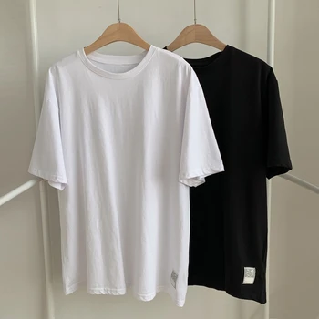 Белая футболка с короткими рукавами Женская весенне-летняя новая свободная нижняя рубашка в стиле BF boyfriend с коротким рукавом