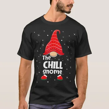 Chill Gnome Family, Подходящая к Рождественскому Забавному Подарку Футболка из 100% хлопка С Круглым вырезом, Летняя Повседневная Мужская Футболка С Коротким рукавом, Размер S-3XL