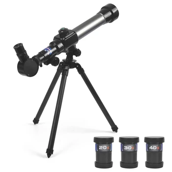 Детский телескоп 20X-30X-40X Регулируемый астрономический телескоп со штативом для детей, начинающих Научный эксперимент