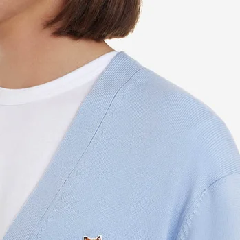 Женский свитер с вышивкой, вязаный кардиган с V-образным вырезом, однобортное однотонное пальто, винтаж, весна 2023 г.