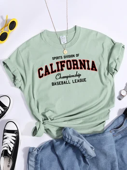 Футболки спортивного подразделения Калифорнийской бейсбольной лиги, удобная футболка с круглым вырезом, удобная хипстерская футболка, повседневная футболка