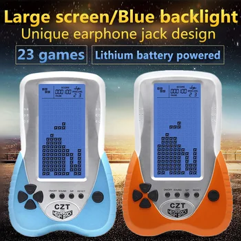 Новая Обновленная версия big blue backlight brick игровая консоль snake game встроенные 23 игры литиевая батарея (входит в комплект)