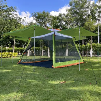 Оксфорд + Сетчатый навес Уличная Солнцезащитная палатка от комаров, беседка для пикника, рыбалки, защита от ультрафиолета, солнцезащитный козырек Для вечеринки в большом пространстве